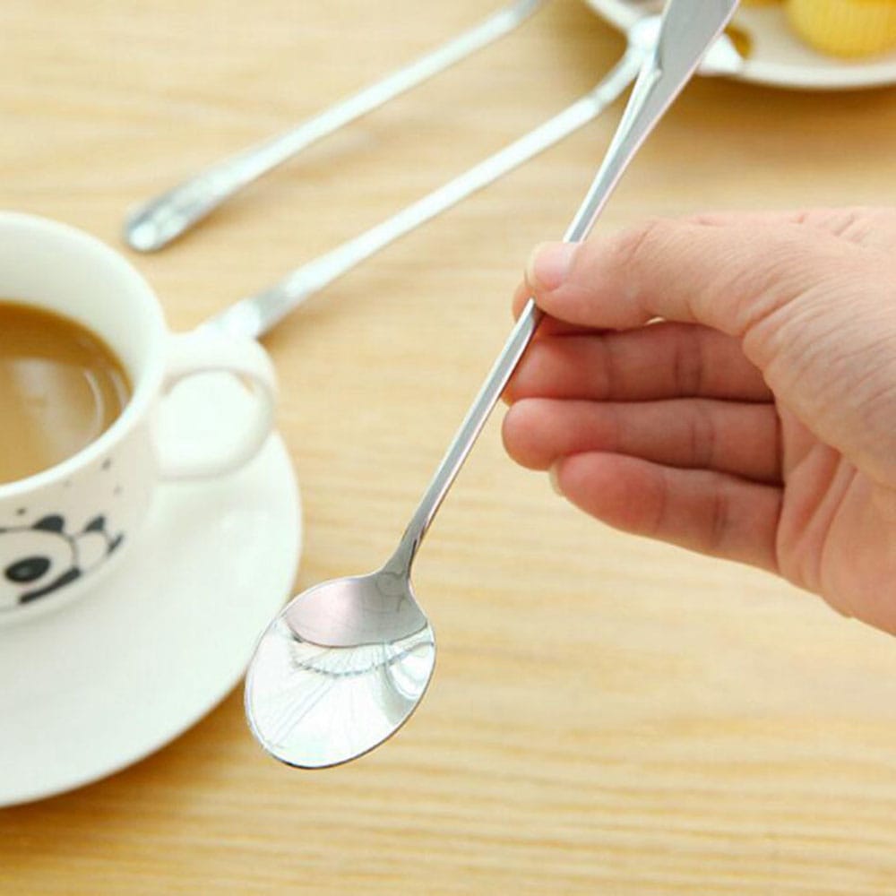Stainless Steel Long Handled Spoon- SilverMirror Oval