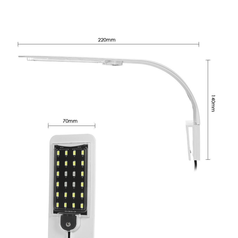 X5 Minimalism 24-LED10W Ultra-thin Fish Tank Clip Light- White White Light