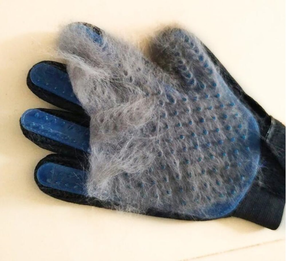 Silicone Pet Float Hair Removing Massage Gloves The Right Hand- Windows Blue