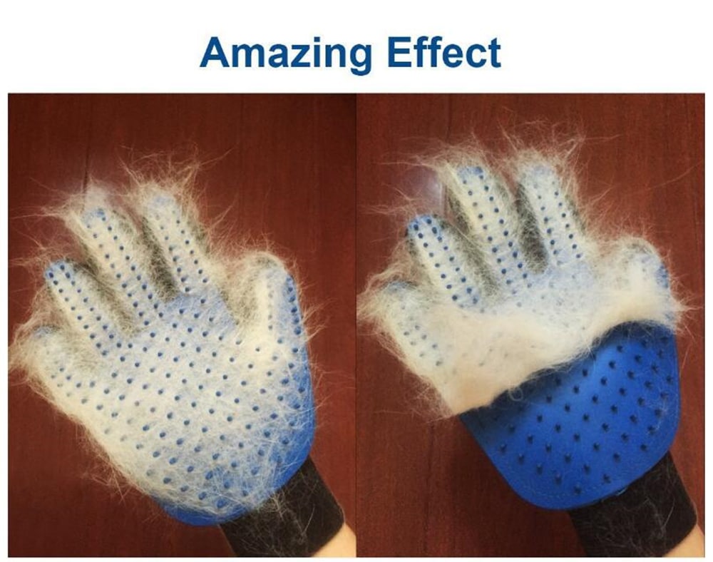 Silicone Pet Float Hair Removing Massage Gloves The Right Hand- Windows Blue