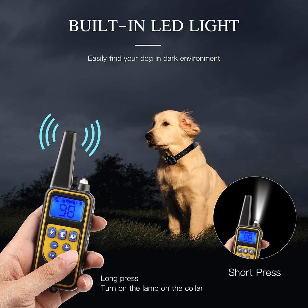 Shock Training Collar Electronic Remote Control Waterproof 875 Yards 2 Dogs- Black US Plug (2-pin)