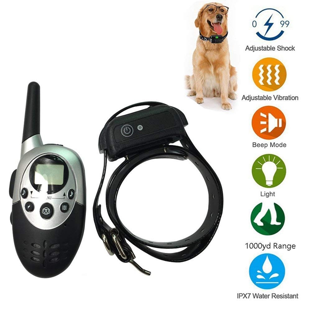 Water Resistant and Rechargeable Dog Shock Collar Remote Dog Training Collar- Black