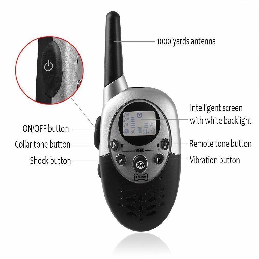 Water Resistant and Rechargeable Dog Shock Collar Remote Dog Training Collar- Black