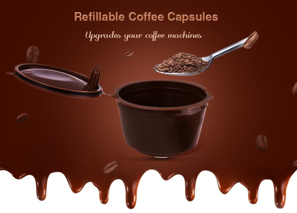 Refillable Coffee Capsule Compatible with CIRCOLO MELODY GENIO 2 MINI ME MINI- Deep Brown 3PCS