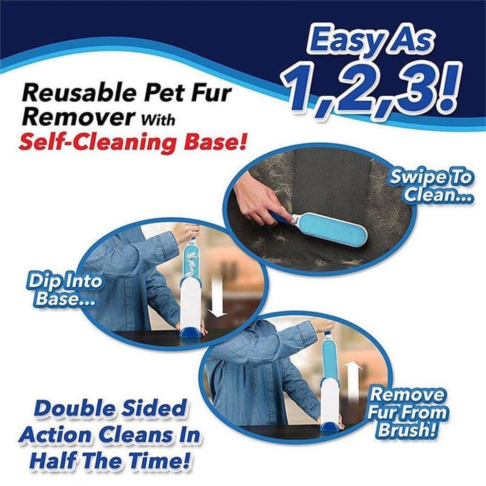 Pet Grooming Brush Three-Piece Suit- Blue