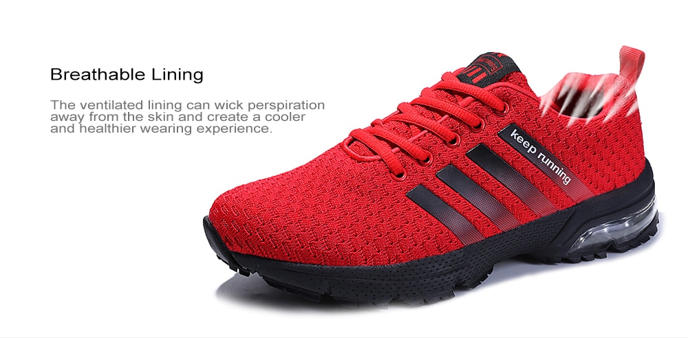 Men Casual Fashion Lace Up Mesh Running Air Big Size Shoes- Blue 38