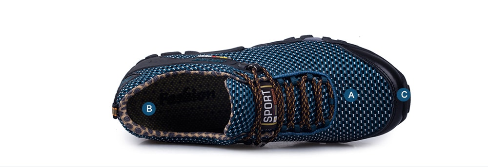 Men Lace-up Ventilated Sport Shoes- Blue Jay 43