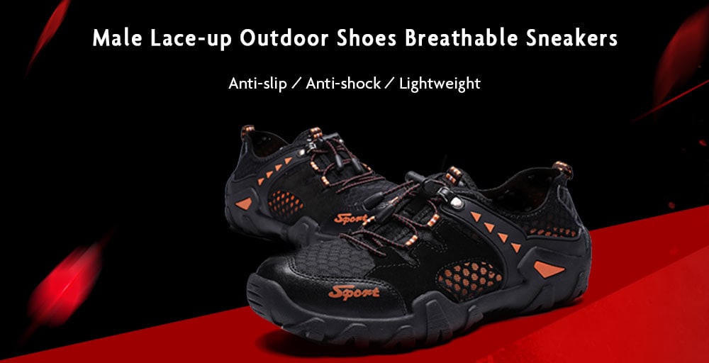 Men Outdoor Large Size Breathable Shoes- Light Brown EU 48