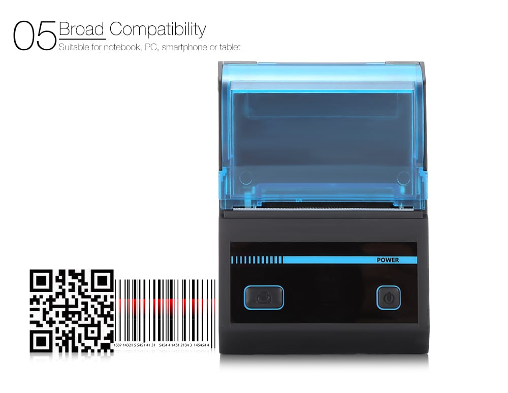 Intelligent Bluetooth Sticker QR Code Printing Machine- Black Chinese Plug