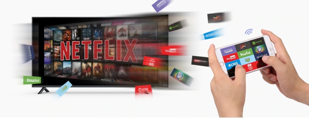 1080P Wireless Wifi Display Dongle Receiver HDMI Miracast DLNA AirPlay Adapter- Black