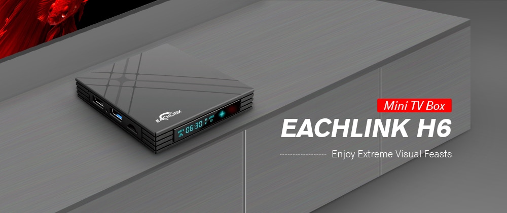 EACHLINK H6MINI TV Box Allwinner H6 4GB RAM + 32GB ROM 2.4G WiFi 100Mbps USB3.0 BT4.1 Support 6K H.265- Black 4GB RAM+32GB ROM EU Plug