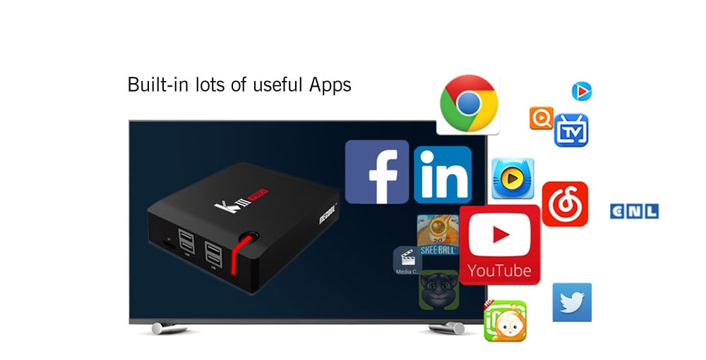 MECOOL KIII PRO TV Box Amlogic S912 Octa Core Android 7.1 OS Media Player- Black US Plug