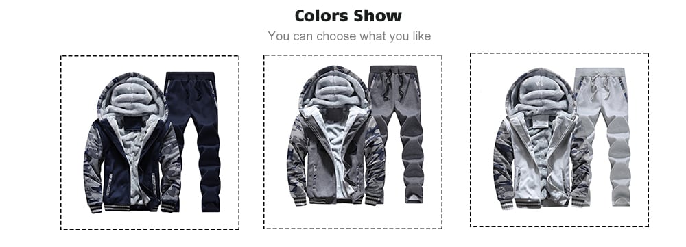 Thickening Winter Tracksuit for Men- Light Gray XL