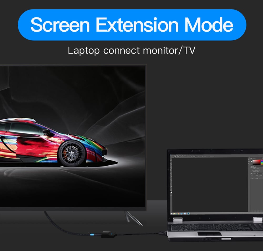 Vention ACNBB VGA to HDMI Converter- Black