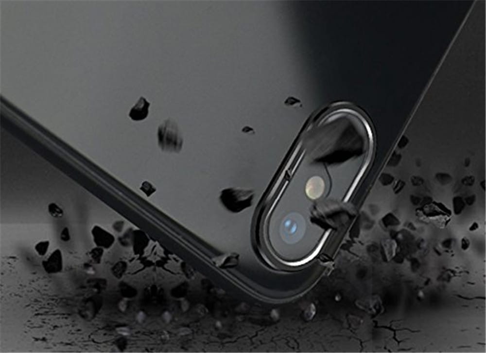 Sakula Camera Lens Protector Plating Aluminum for iPhone X Cameral Case Cover Ring- Red