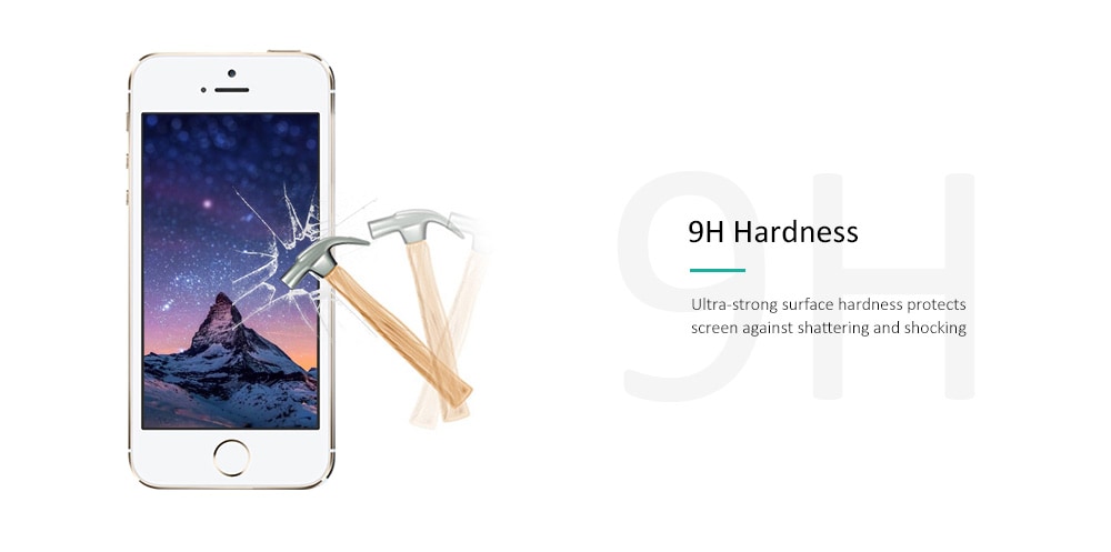 Ultra Transparent Genuine Tempered Glass Screen Protector for iPhone 5 / 5C / 5S / SE- Transparent